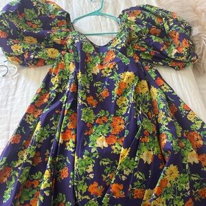 Caroline Constas Purple Floral Dress